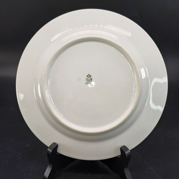 Vintage H & C Selb Bavaria White Lunch Plate With Gold Trim Double Line CM2119 - Picture 2 of 4